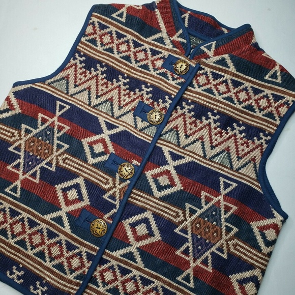 Aztec Southwest Print Vest Size P Small - Picture 8 of 8